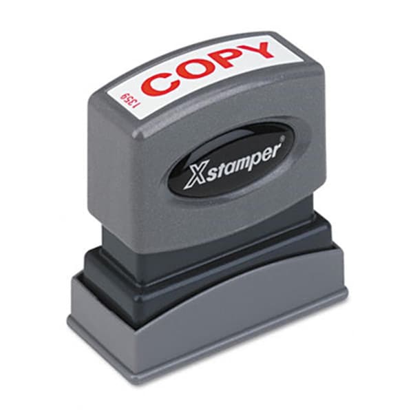 Xstamper Eco-Green One-Color Title Message Stamp- COPY- Pre-Inked/Re-Inkable- Red 1359 - main
